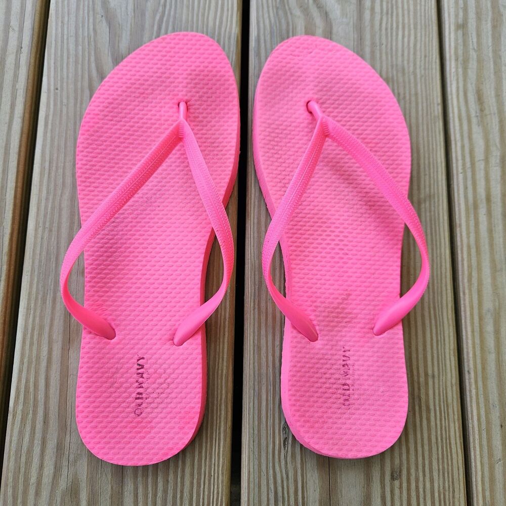 Old Navy Women’s Hot Pink Flip Flops Size 9/10 Barbiecore Y2K Beach Pool Summer